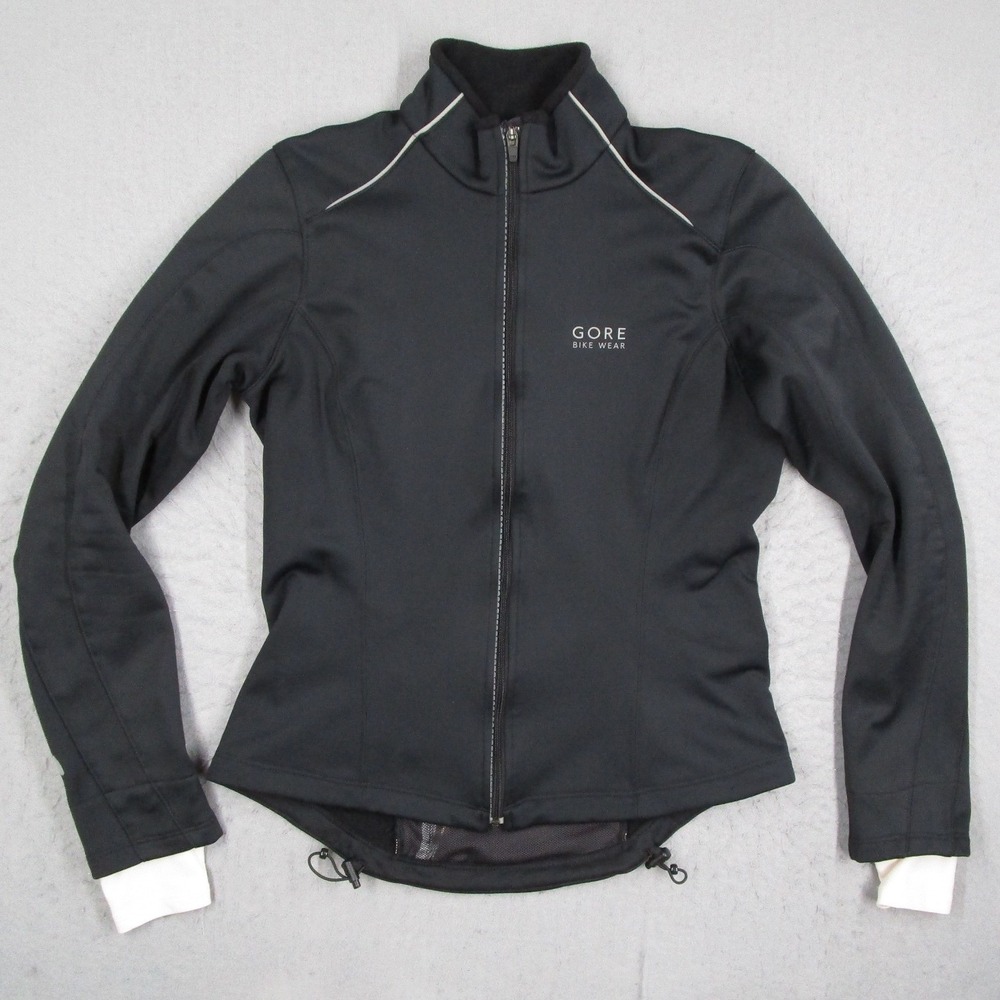 Gore Bike Wear Windstopper Soft Shell Cycling Jacket Womens Large Black Full Zip